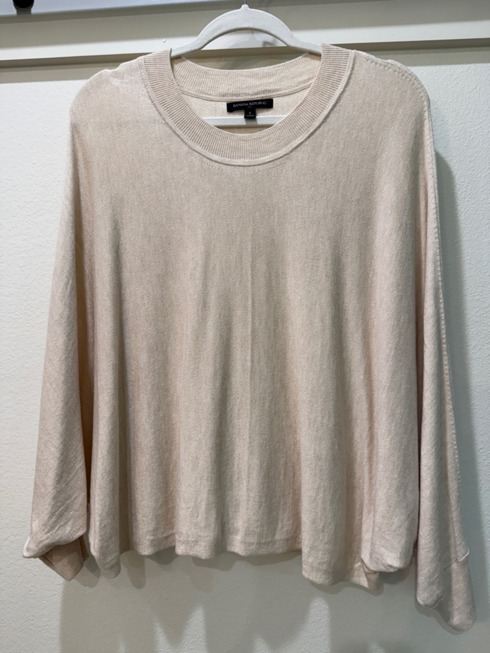 Banana Republic Relaxed Crewneck Sweater in Light Cream